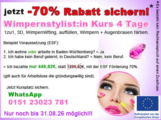 3D Wimpern, 1zu1 Wimpern, Wimpernlifting Ausbildung 4Tage Reutlingen Reutlingen